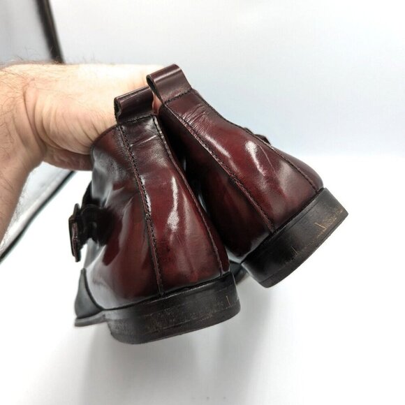 Vintage Stracam Shell Cordovan Oxblood Red Leather Derby Boots Men\'s 10 Italy